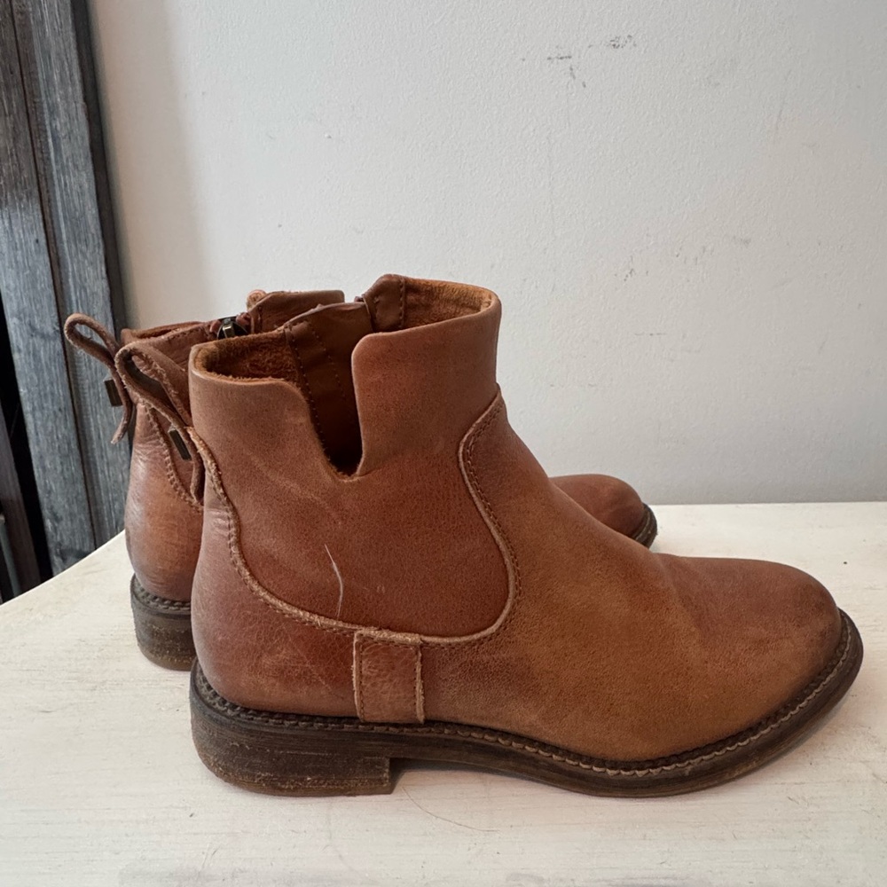 Franco Sarto Brown Leather Ankle Booties